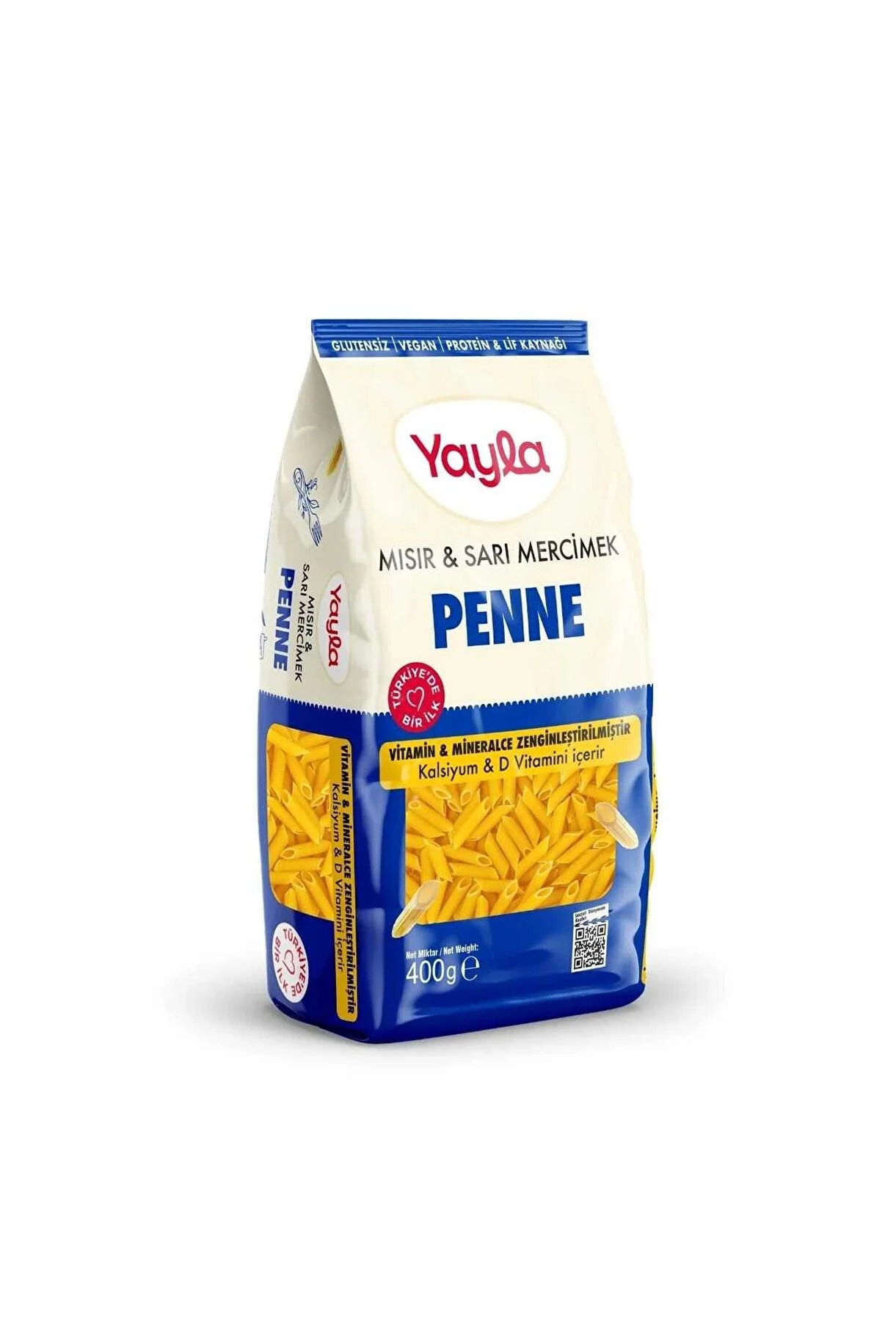Yayla Glutensiz Mısır ve Sarı Mercimek Penne Makarna 400 g